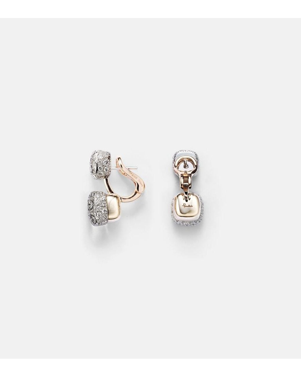 Pomellato White Nudo 18Kt Rose And Earrings With Diamonds