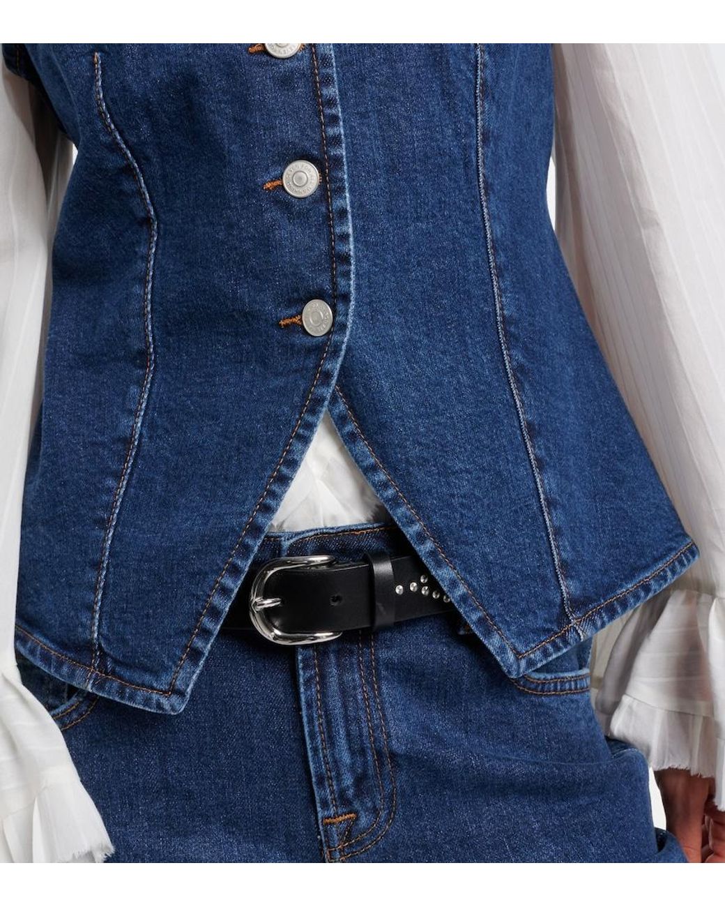 7 For All Mankind Blue Lady Denim Vest