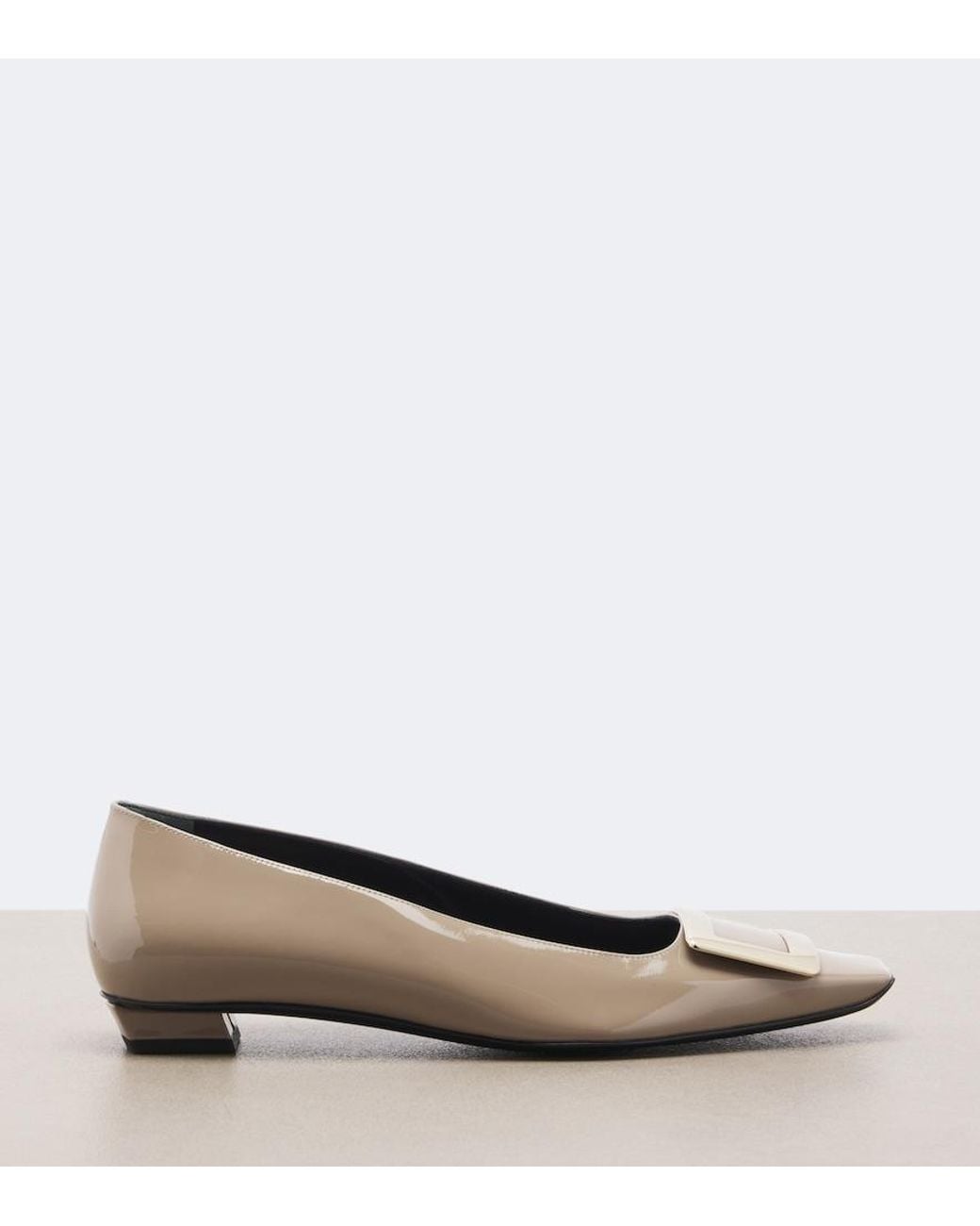 Roger Vivier Brown Patent Leather Ballet Flats