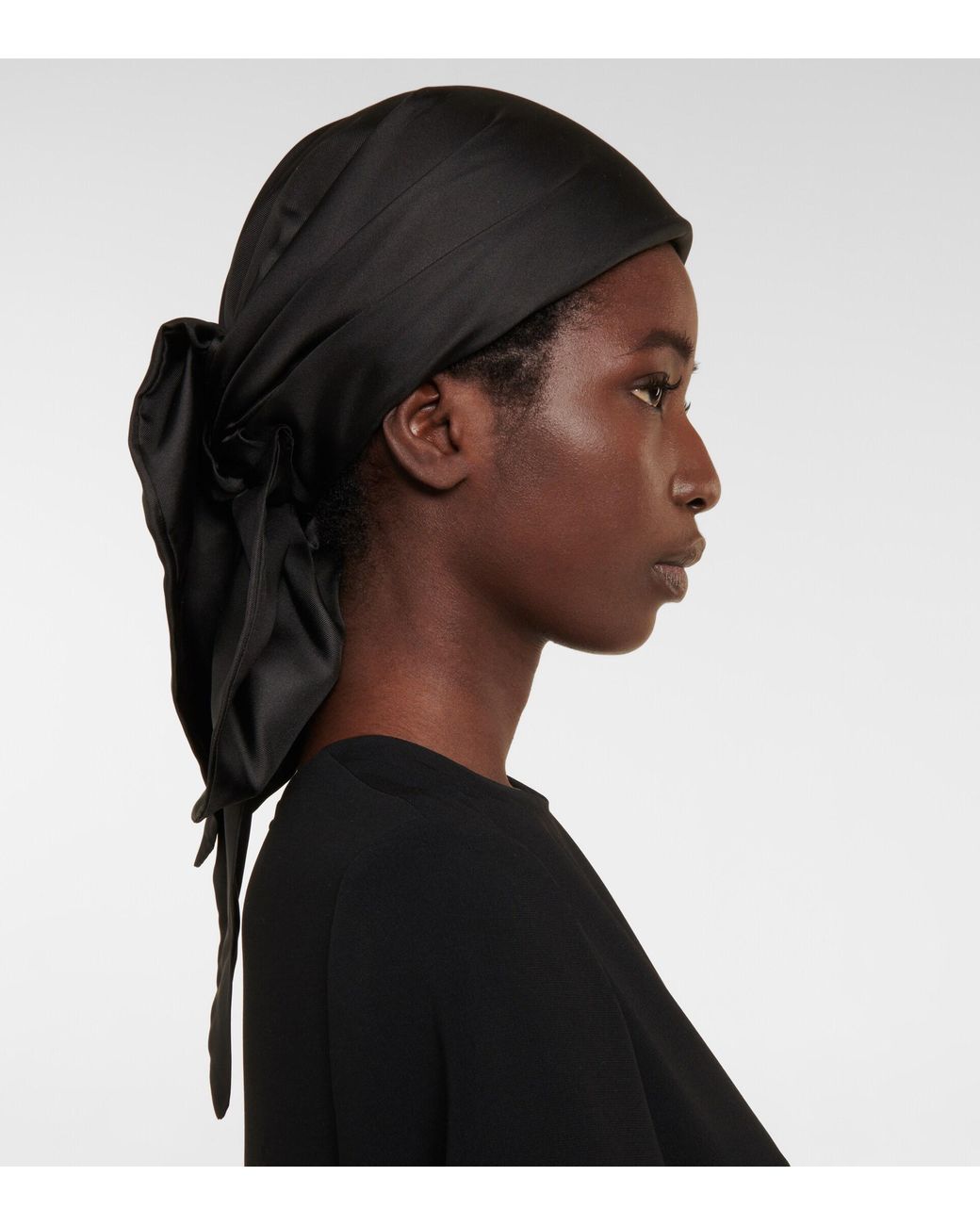 The Row Shanz Silk-blend Scarf Cap in Black | Lyst The Row Shanz Silk-blend Scarf Cap in Black | Lyst