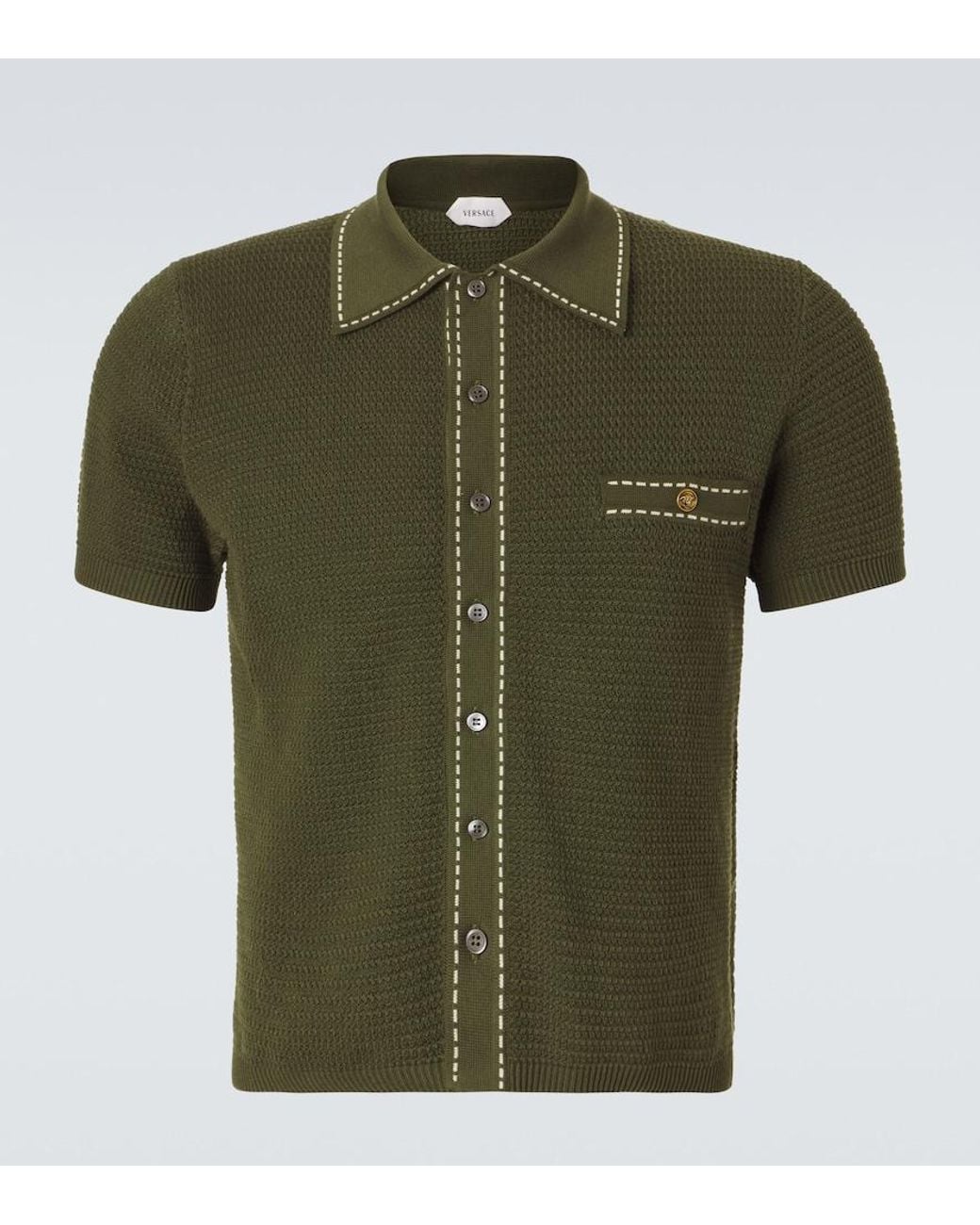 Polo Medusa De Algodon Versace de hombre de color Green