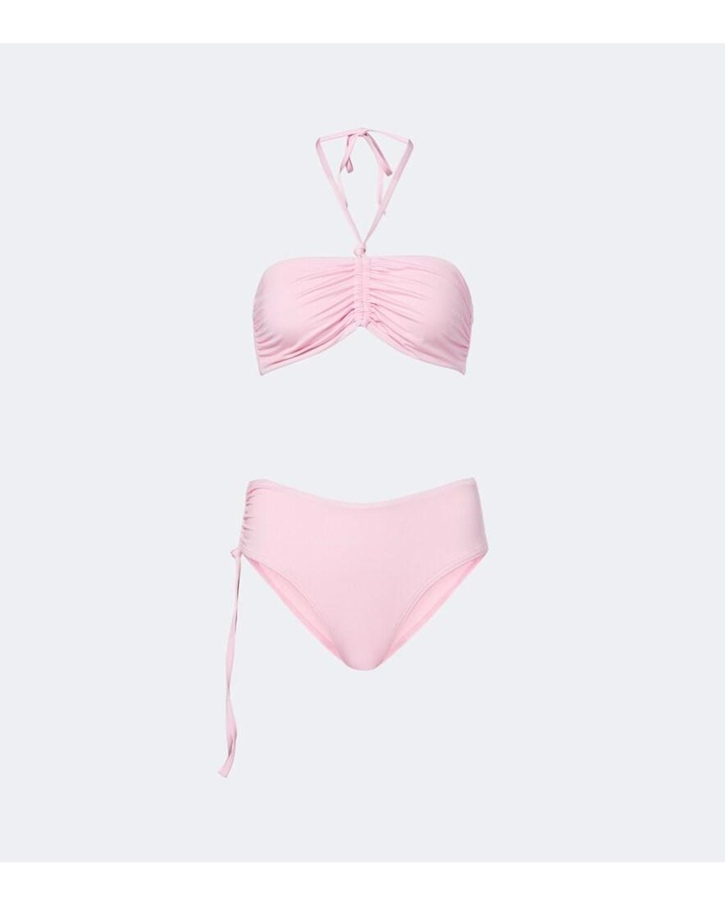 Balmain Pink Ruched Bikini