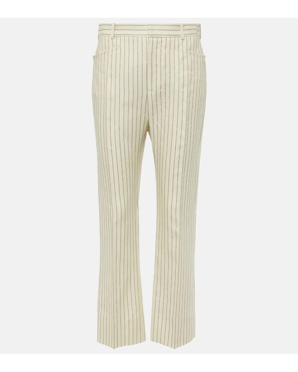 Tom Ford Natural Pinstripe Pants