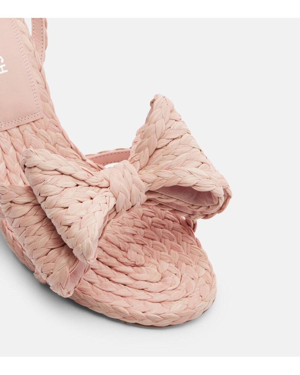 Mach & Mach Pink Cadeau Raffia-Effect Sandals