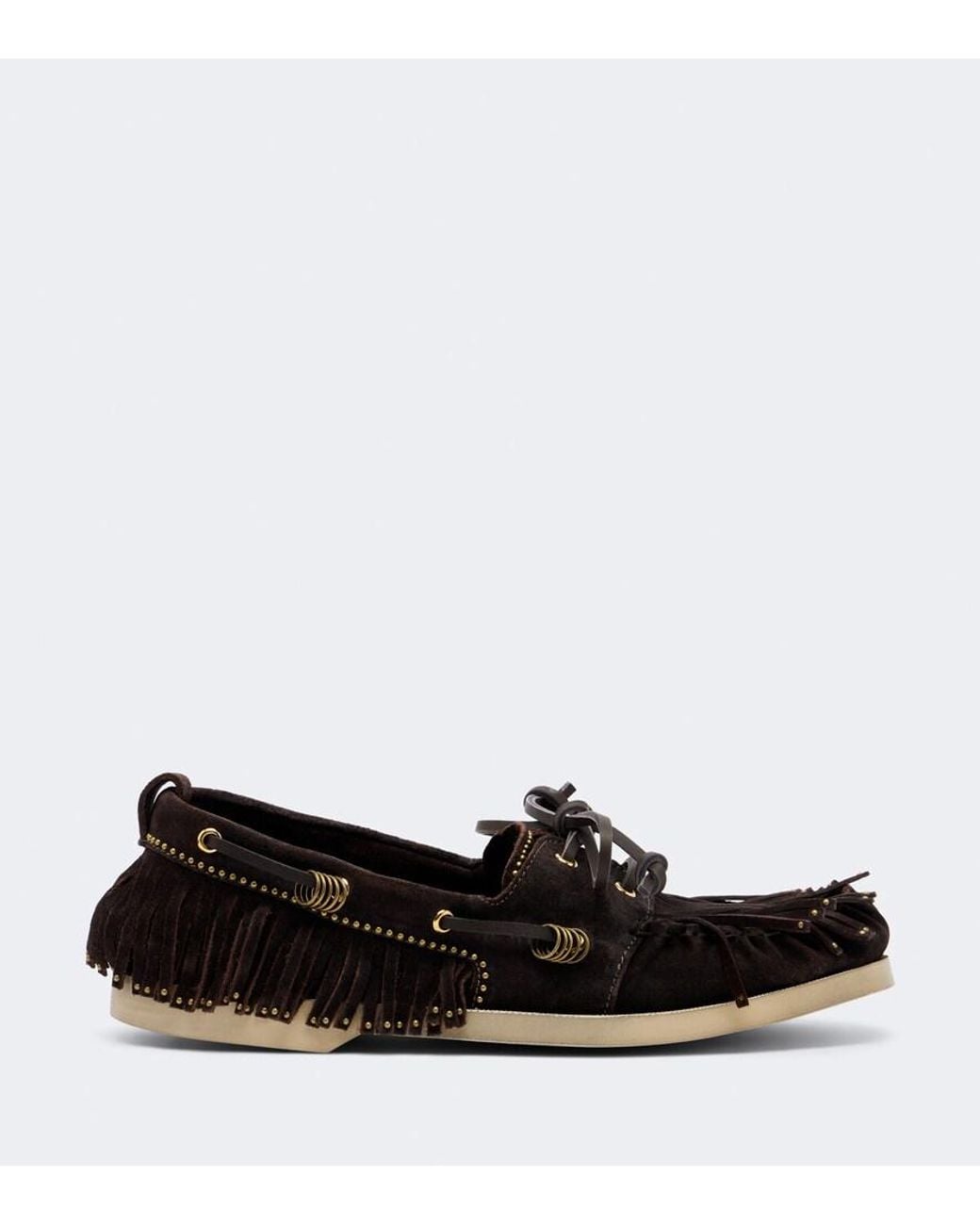 Golden Goose Deluxe Brand Black Embellished Suede Boat Shoes