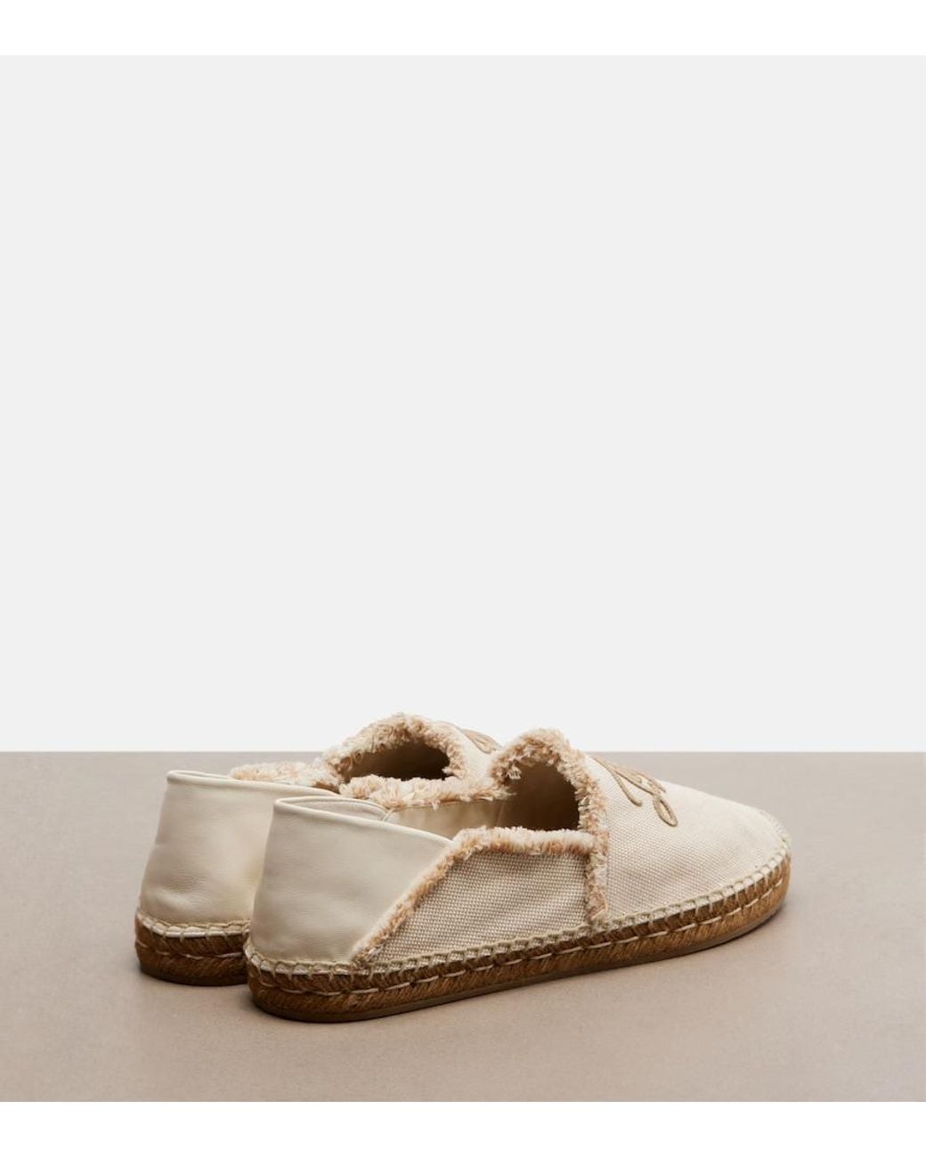 Jimmy Choo Natural Avi Embroidered Canvas Espadrilles
