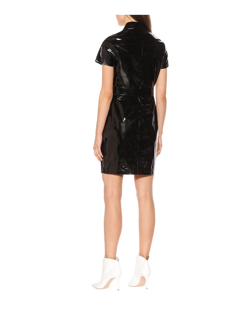 J Brand Lucille Patent Leather Shirt Dress in Black | Lyst UK