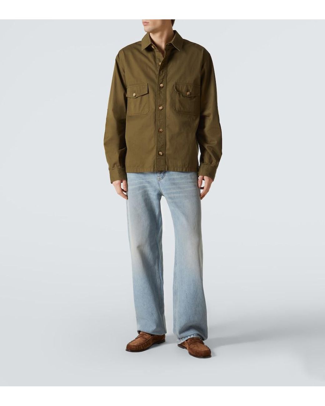 Saint Laurent Blue Mid-Rise Straight Jeans for men