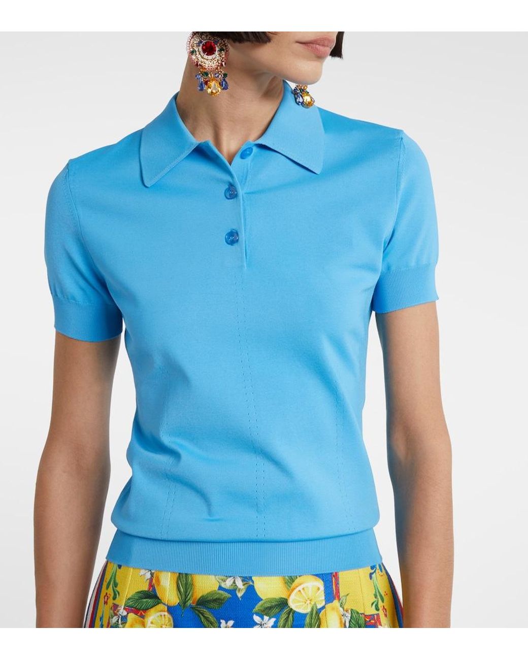 Dolce & Gabbana Blue Polo Shirt