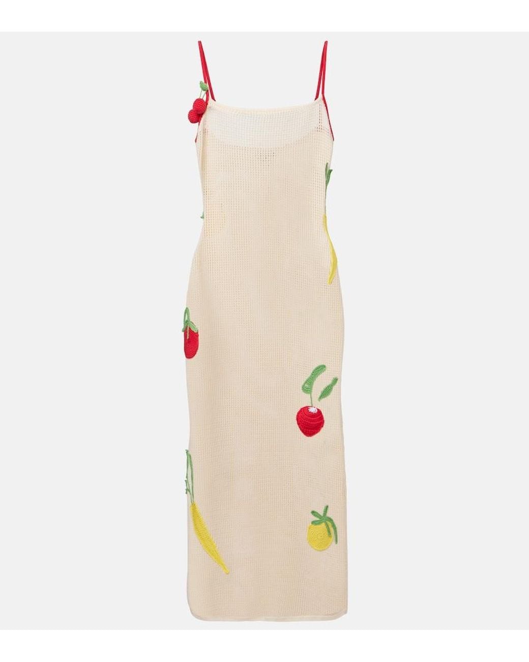 Staud White Adeline Crochet Cotton Beach Dress