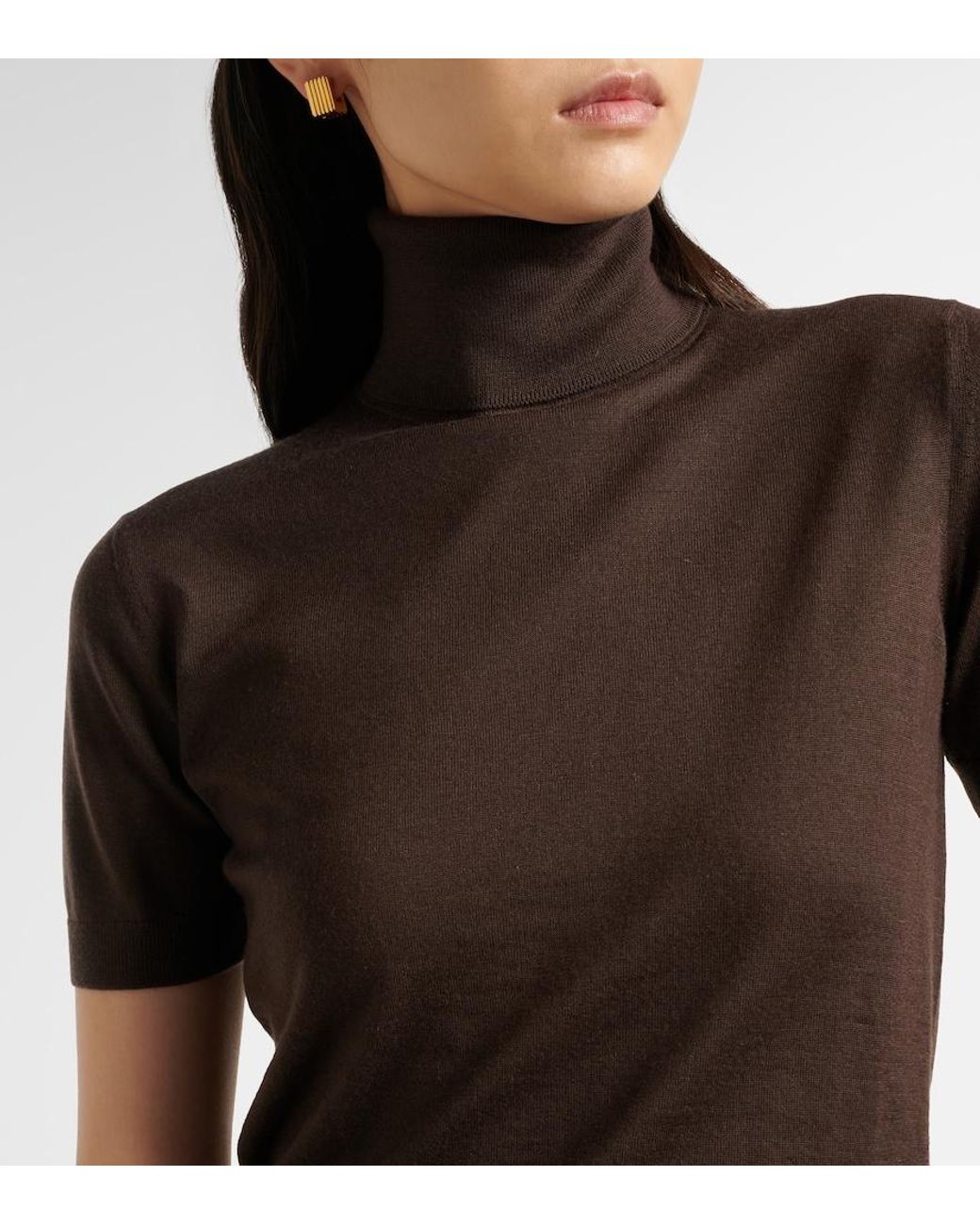 Ralph Lauren Brown Cashmere Turtleneck Top