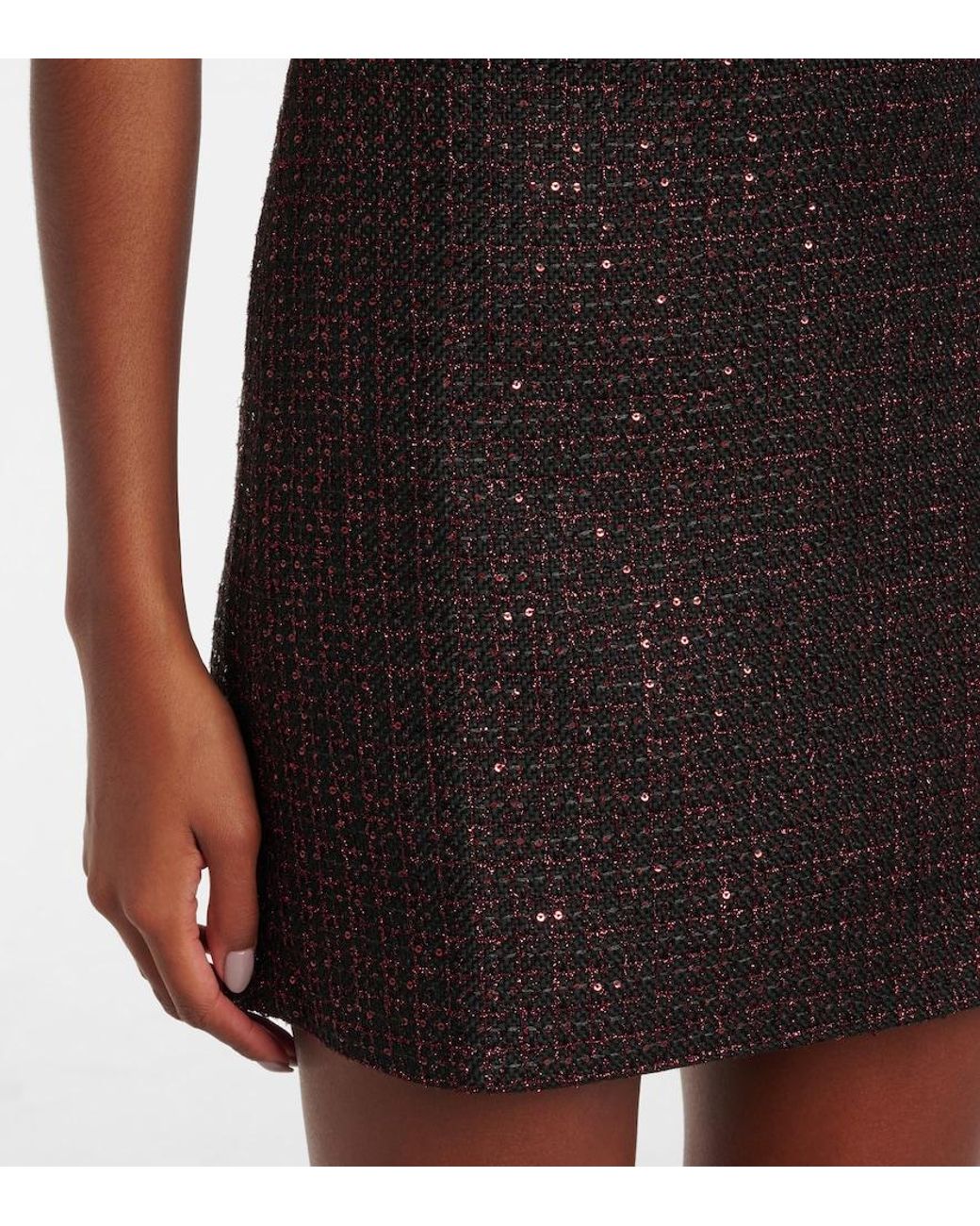 Self-Portrait Brown Sequined Tweed Minidress