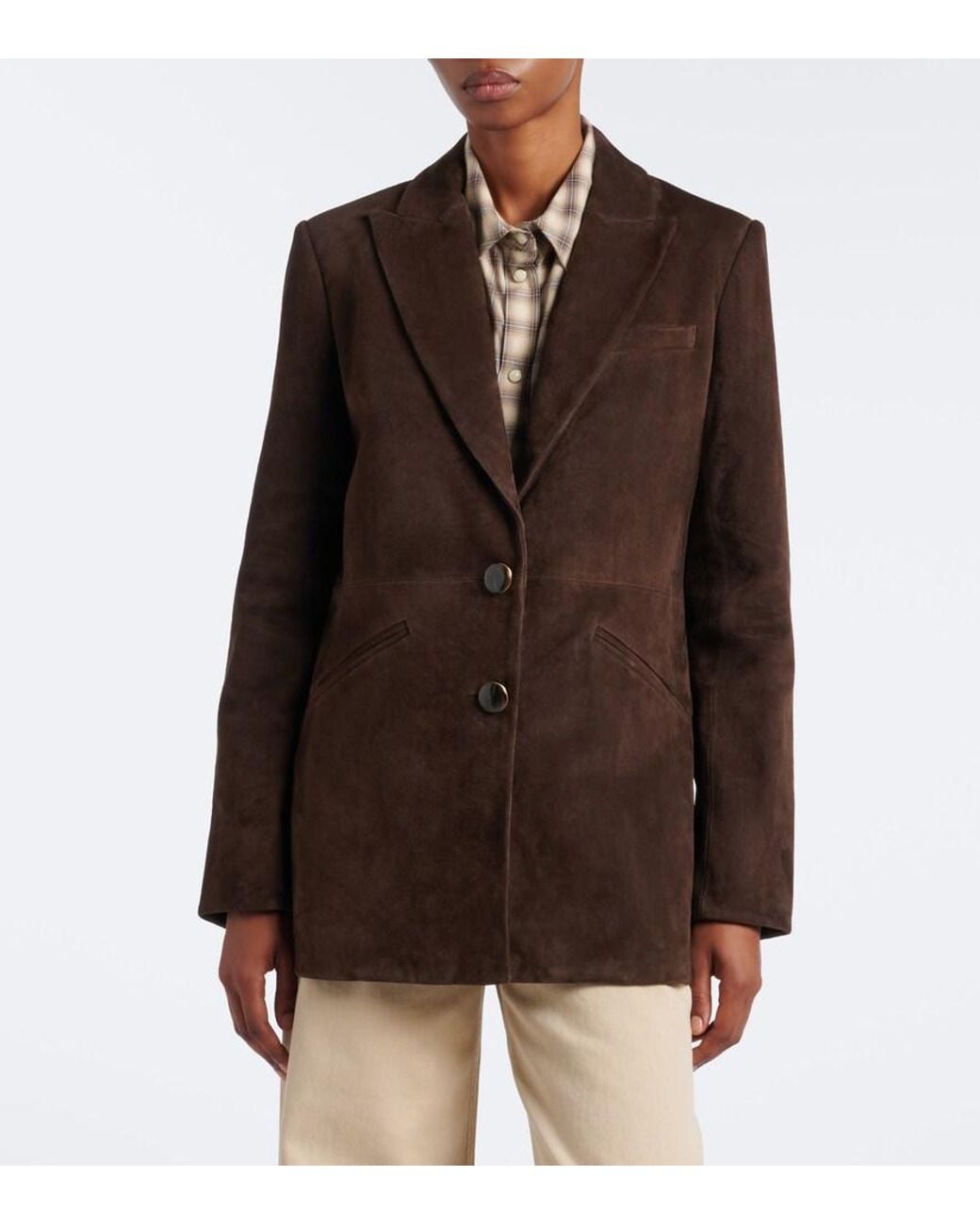 Veronica Beard Brown Maci Suede Blazer