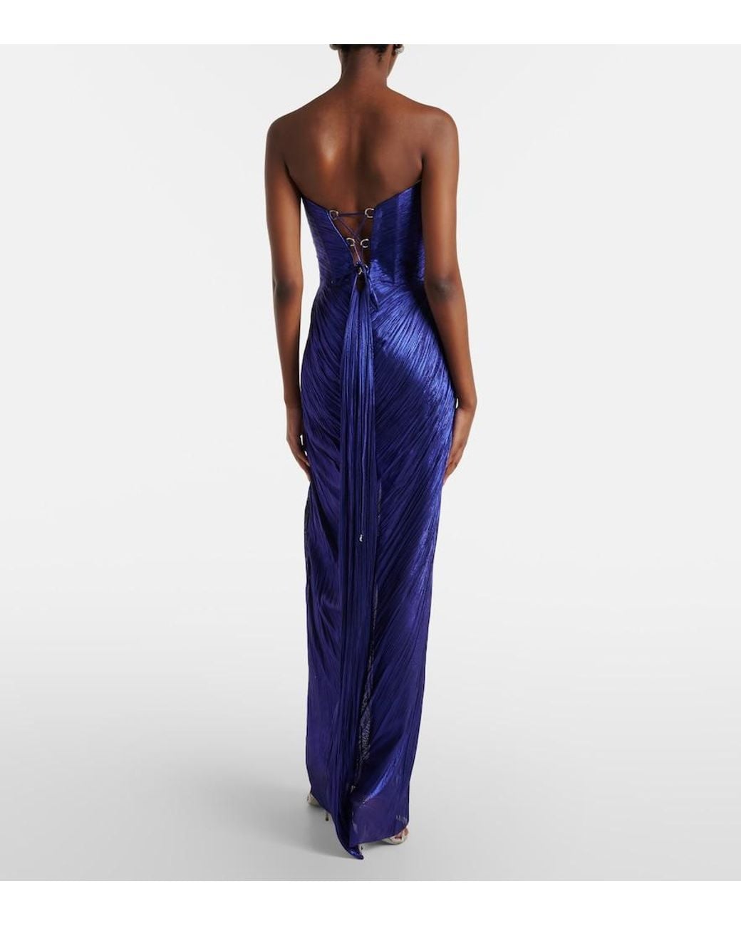 Maria Lucia Hohan Blue Stephanie Tulle Bustier Gown