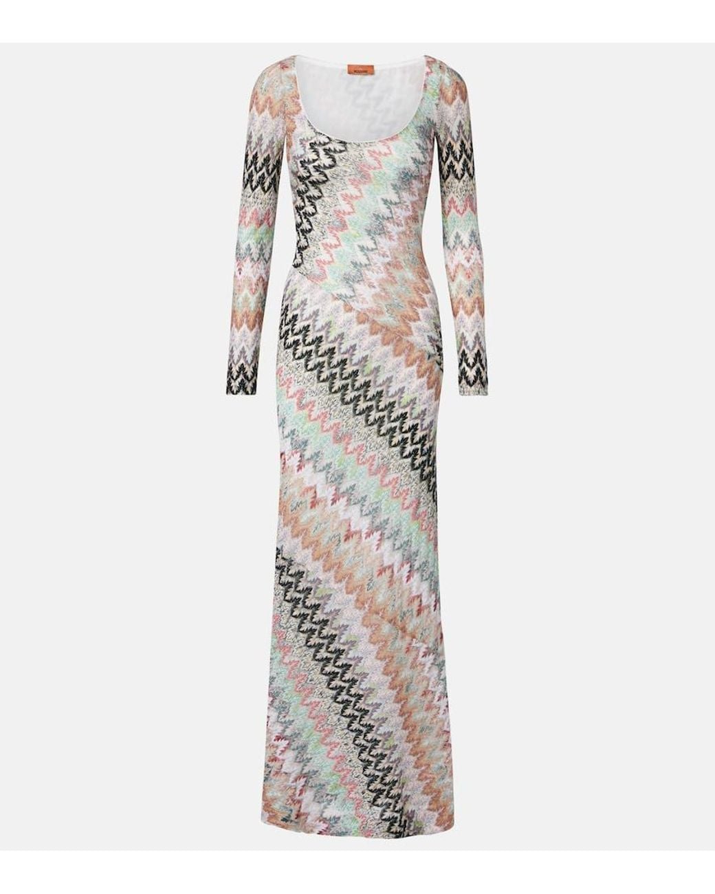 Missoni Gray Zigzag Lame Maxi Dress