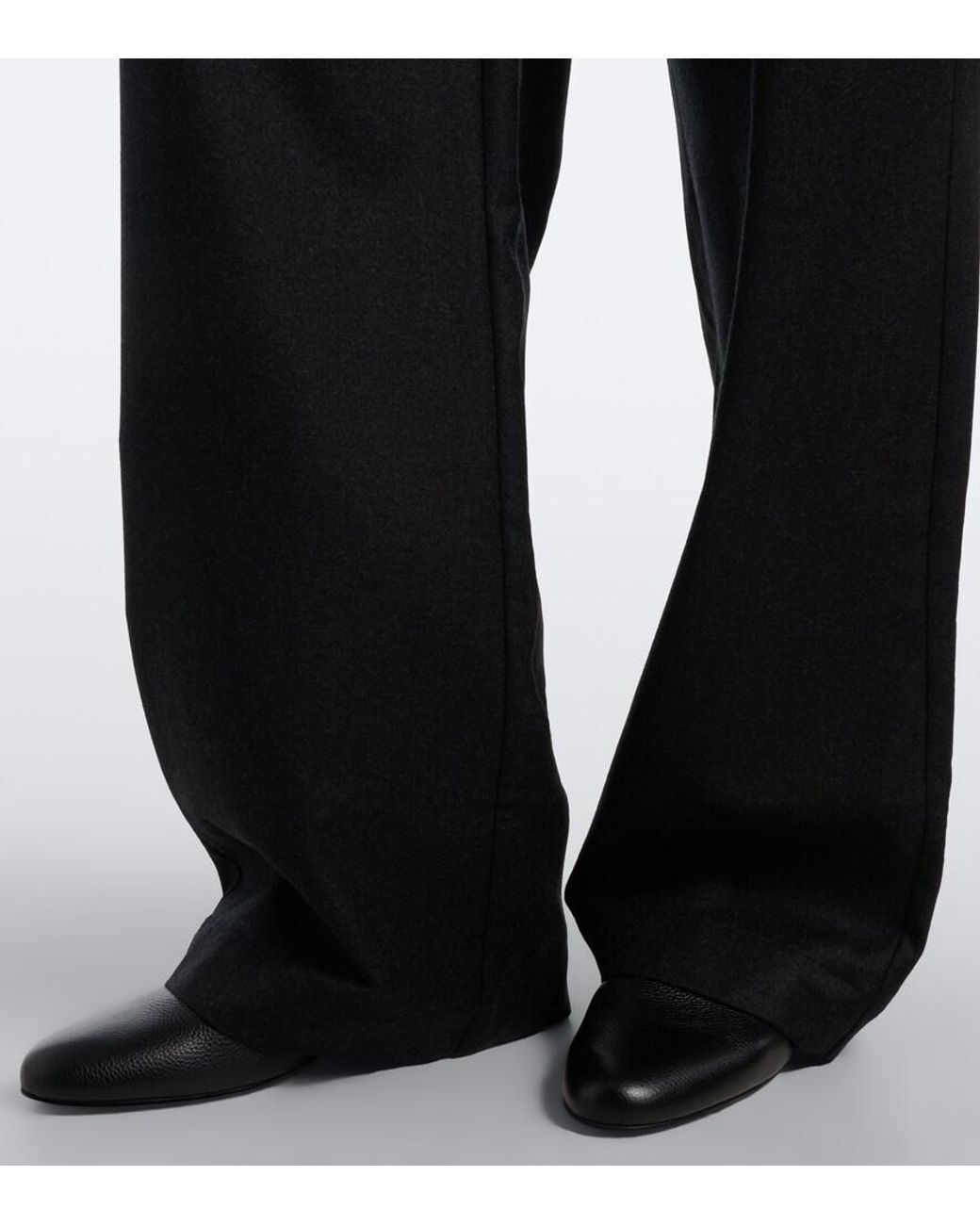 Rohe Black Virgin Wool Wide-Leg Pants