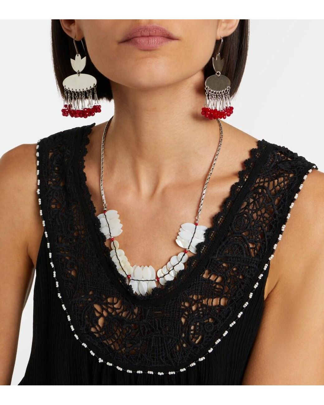 Isabel Marant Black Nilany Beaded Silk Romper