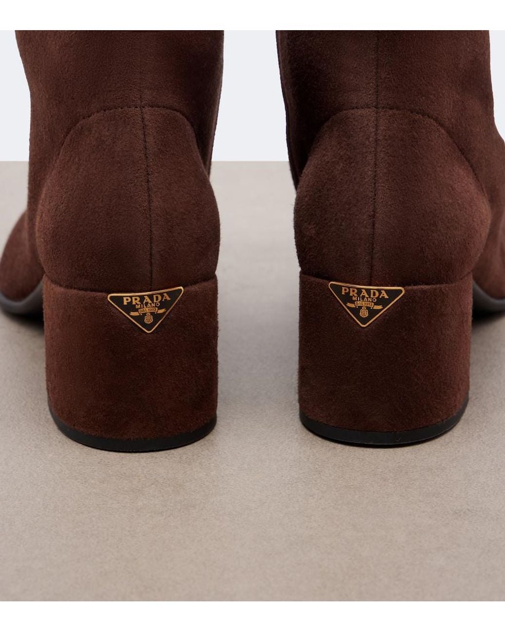 Prada Brown Suede Ankle Boots