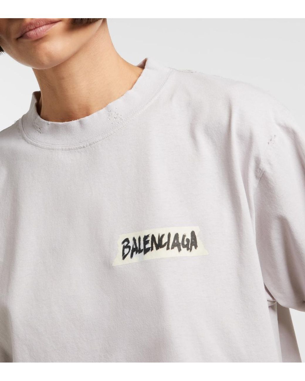 Balenciaga White Masking Tape T-Shirt