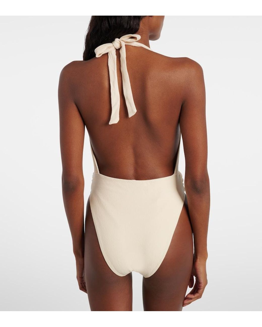 SAME White Rosette Floral-Applique Swimsuit