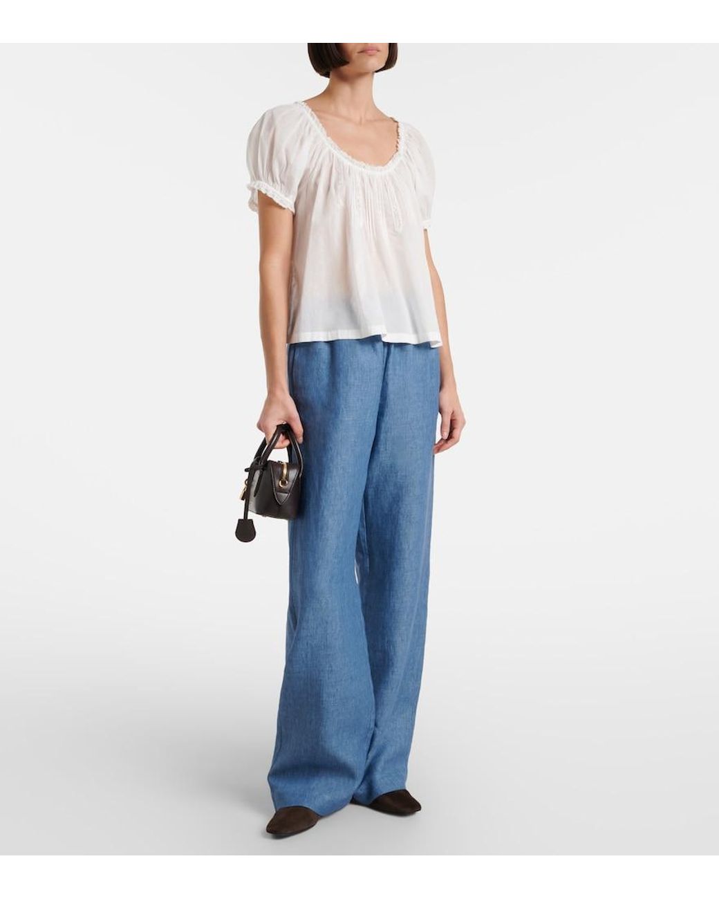 Doen White Frederica Cotton Voile Top