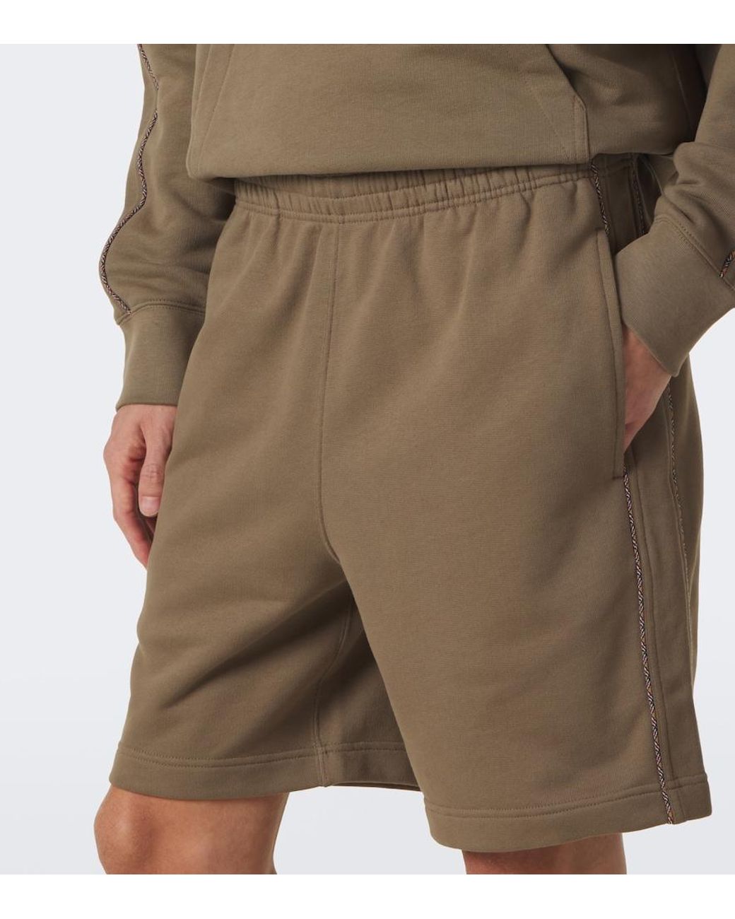 Burberry Natural Check Cotton Jersey Shorts for men