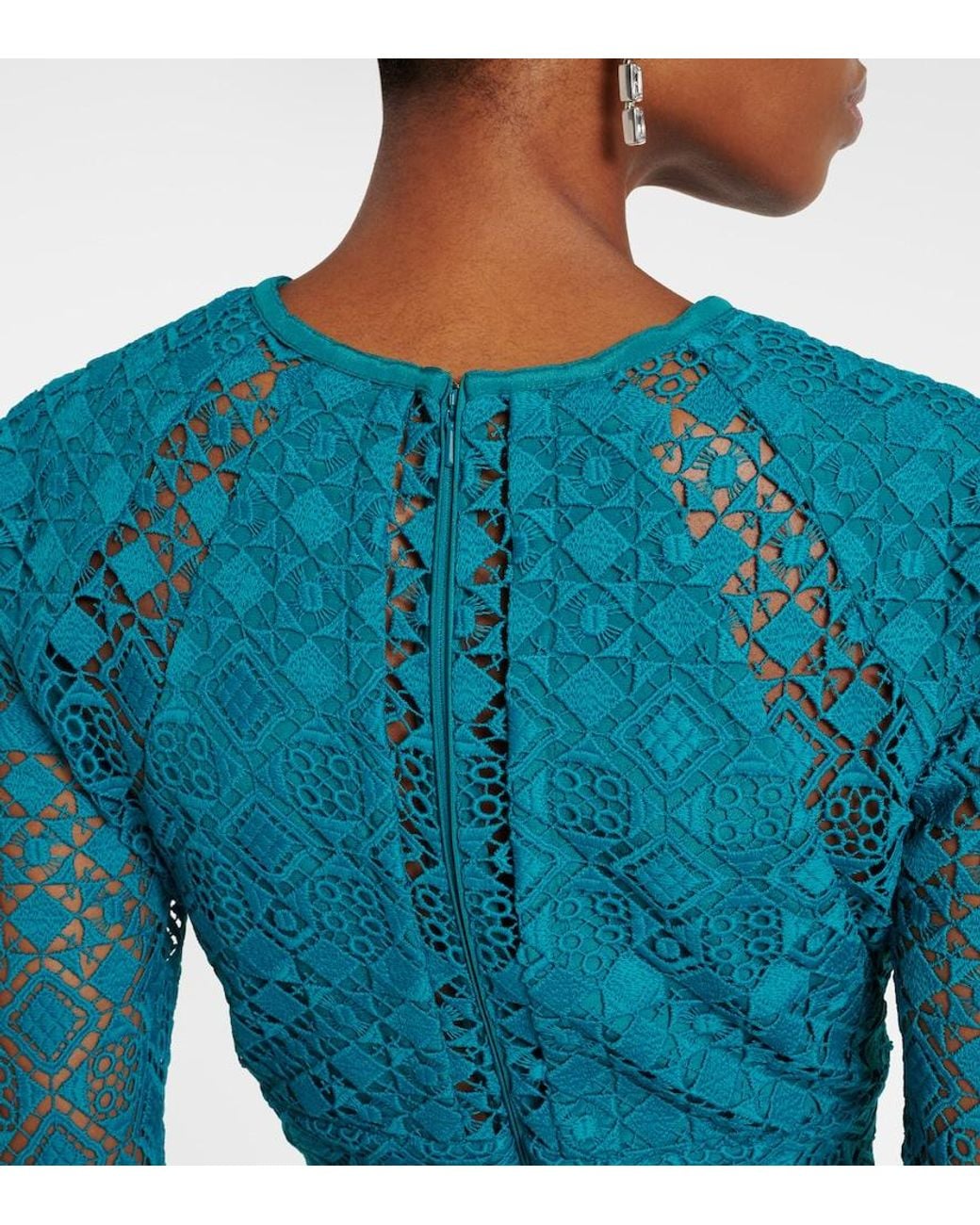 Elie Saab Blue Macrame Gown