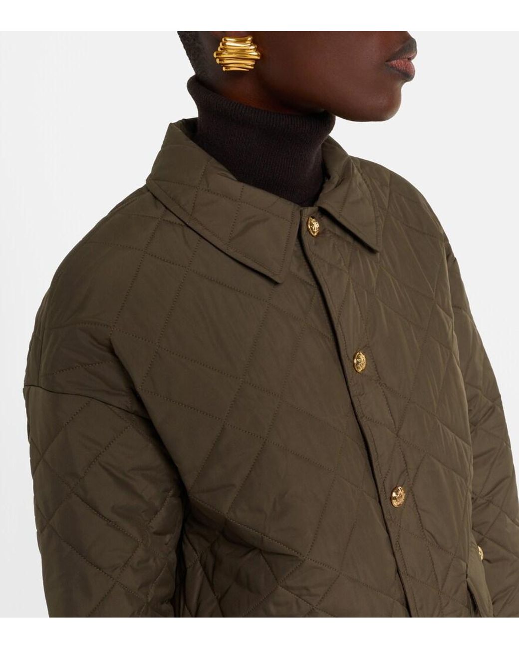 Nili Lotan Green Helah Quilted Puffer Jacket