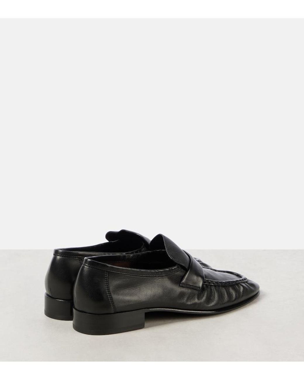 The Row Black Soft Leather Loafers