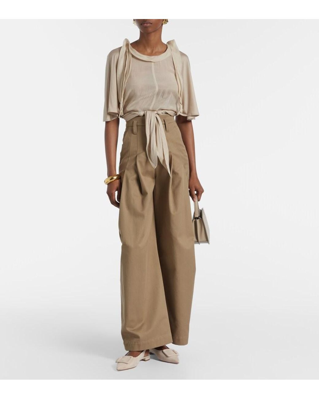 Manolo Blahnik Natural Maylura Suede Slingback Flats