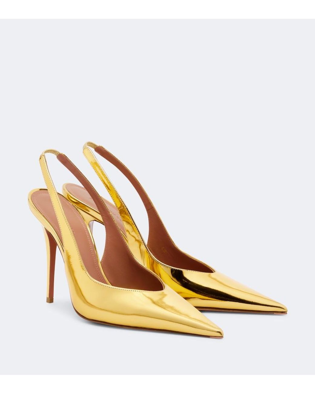 AMINA MUADDI Anok Metallic Leather Slingback Pumps