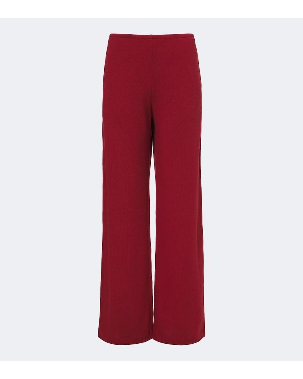 Leset Red Lauren Jersey Wide-Leg Pants