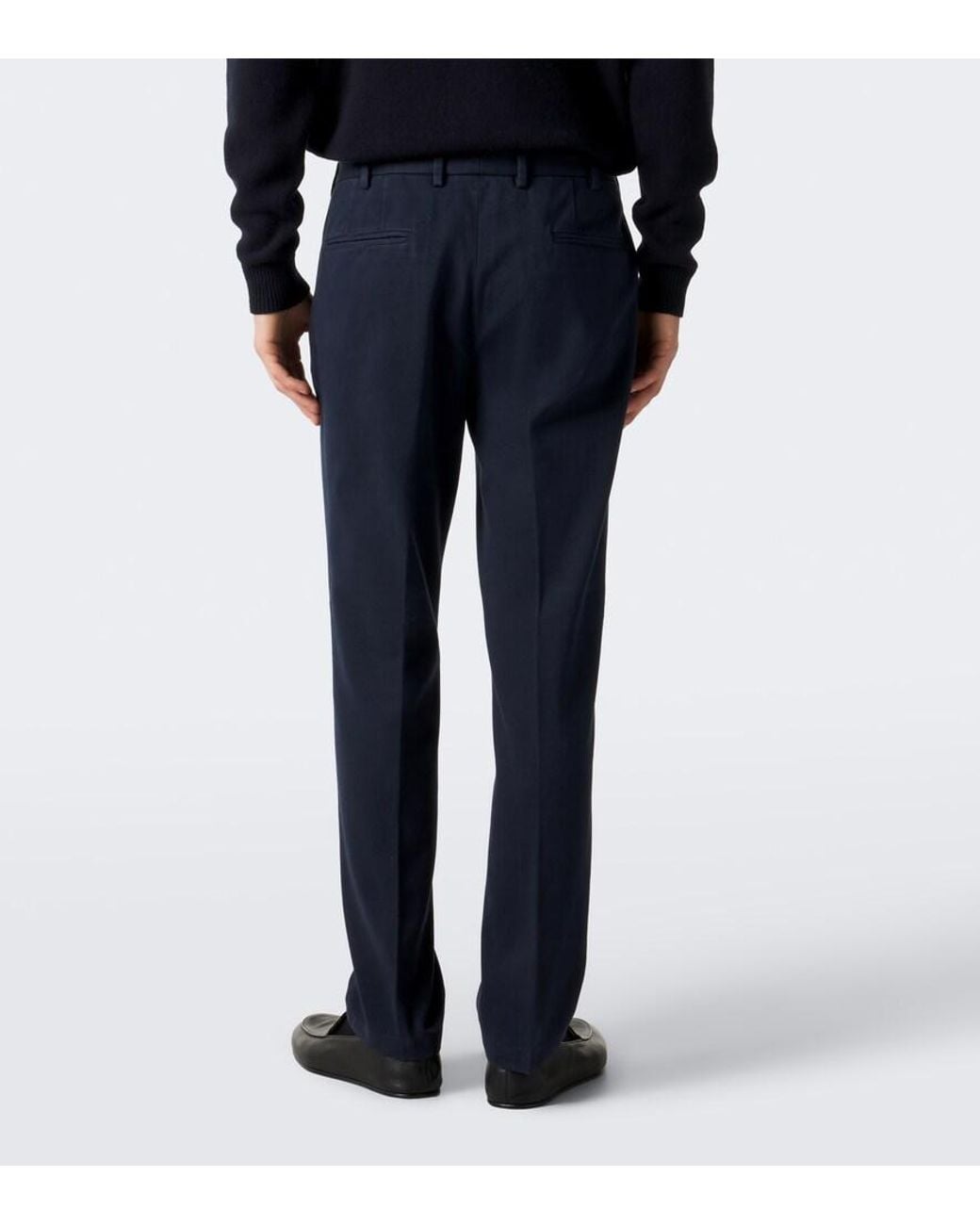 Thom Sweeney Blue Cotton Chinos for men