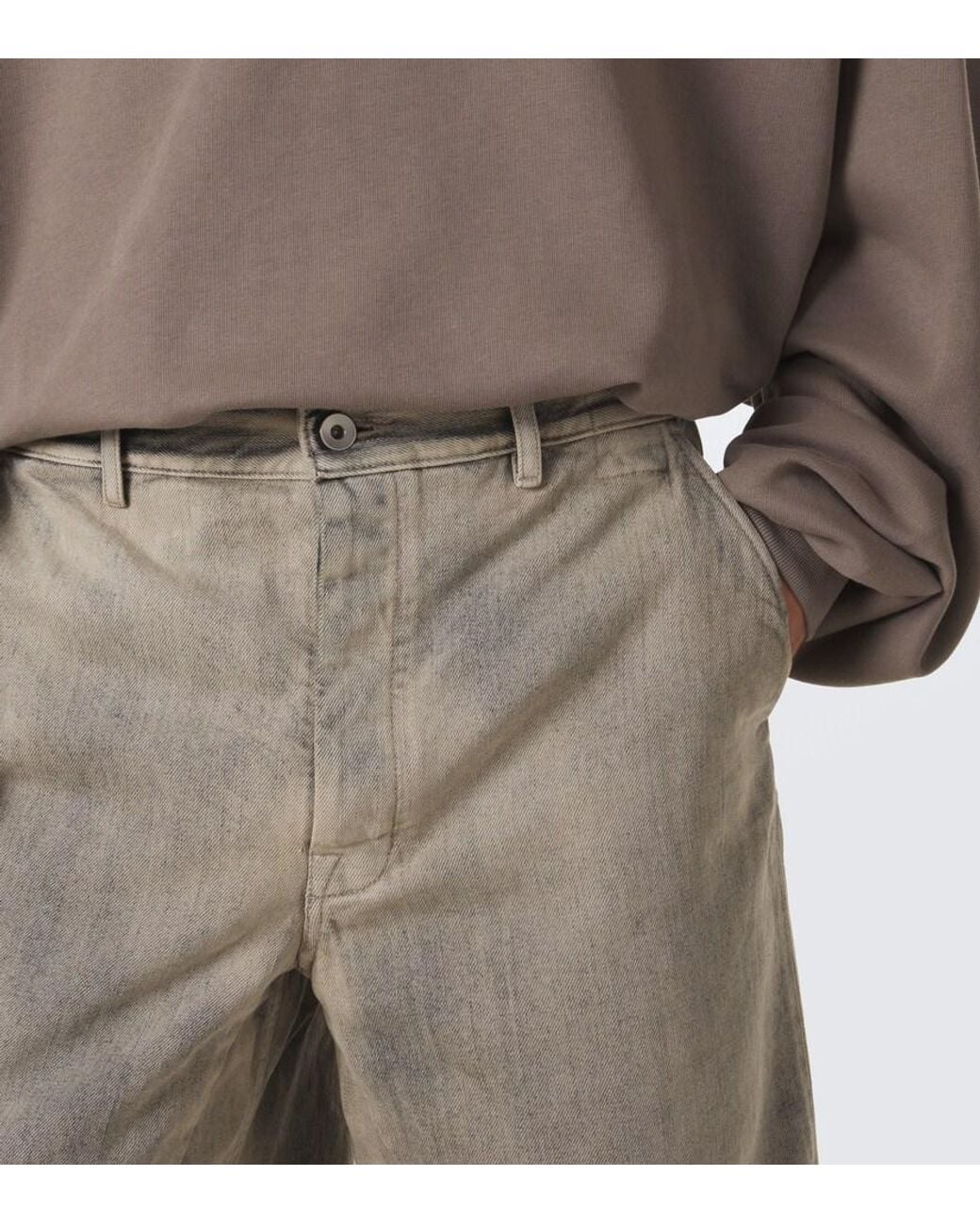 Rick Owens Gray Drkshdw Work Denim Shorts for men