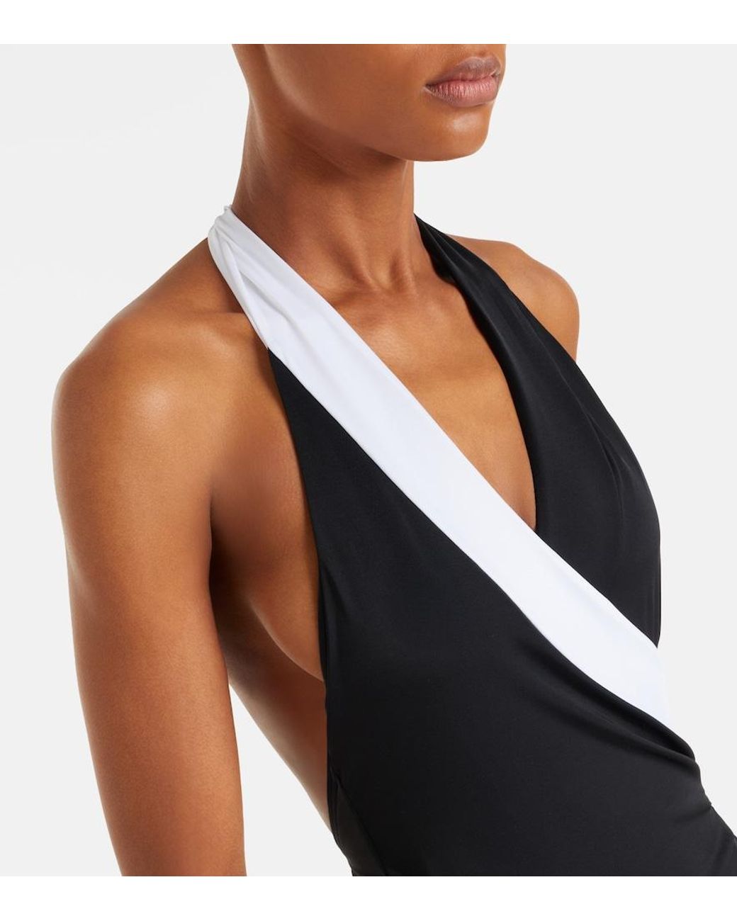 Balmain Blue Halterneck Swimsuit