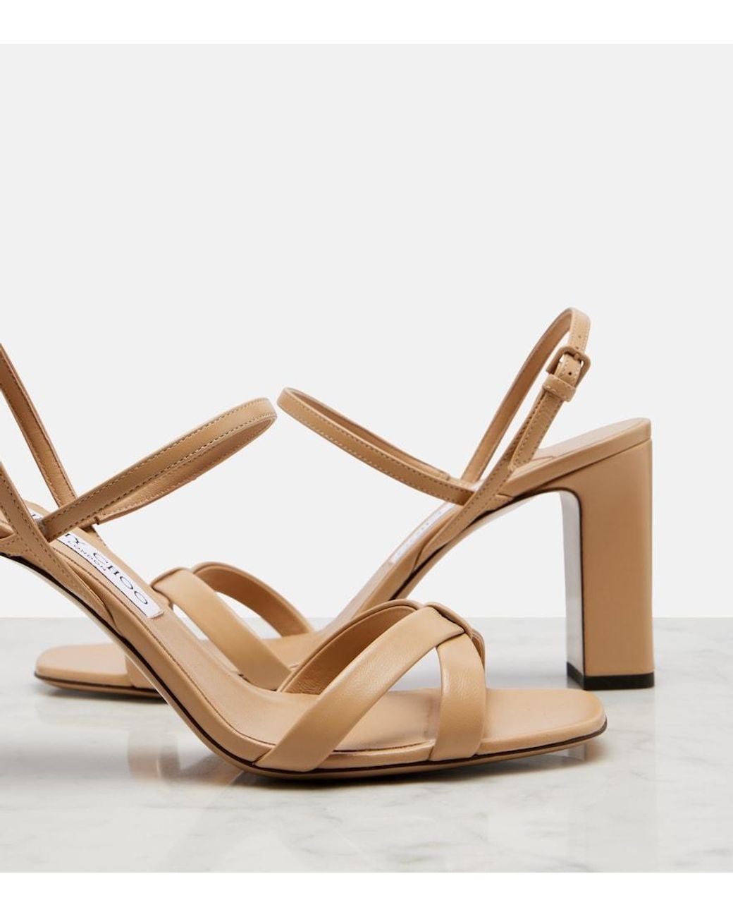 Jimmy Choo Metallic Elsy Leather Slingback Sandals
