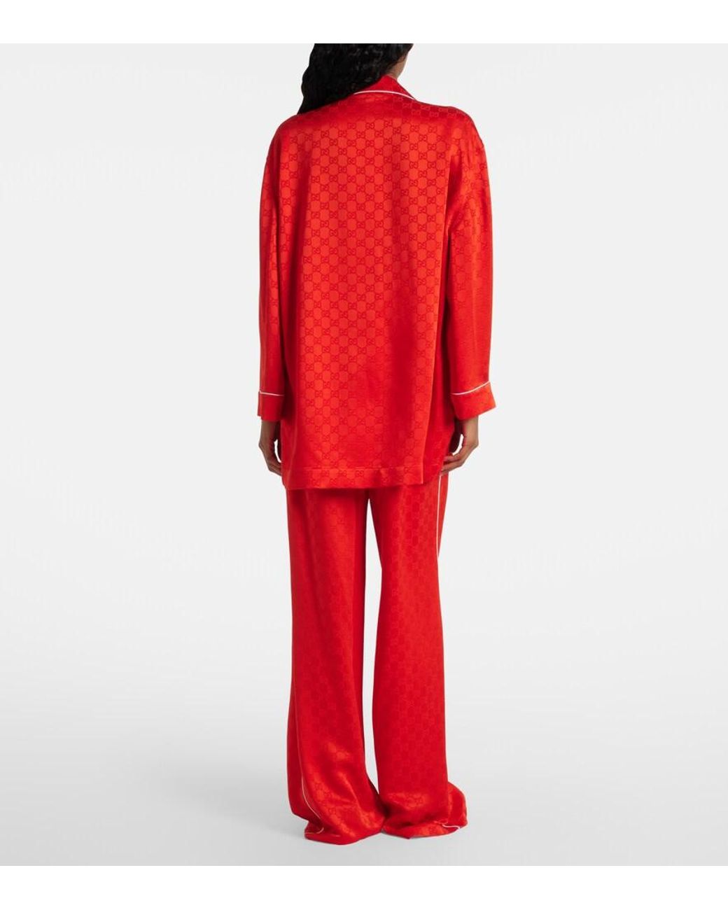 Gucci Red Gg Satin Shirt