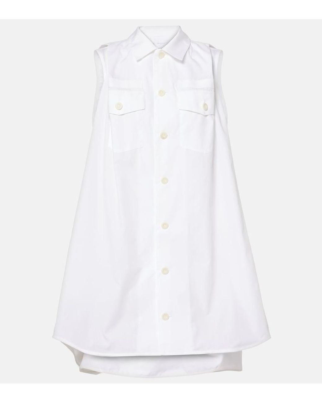 Sacai White Poplin Minidress