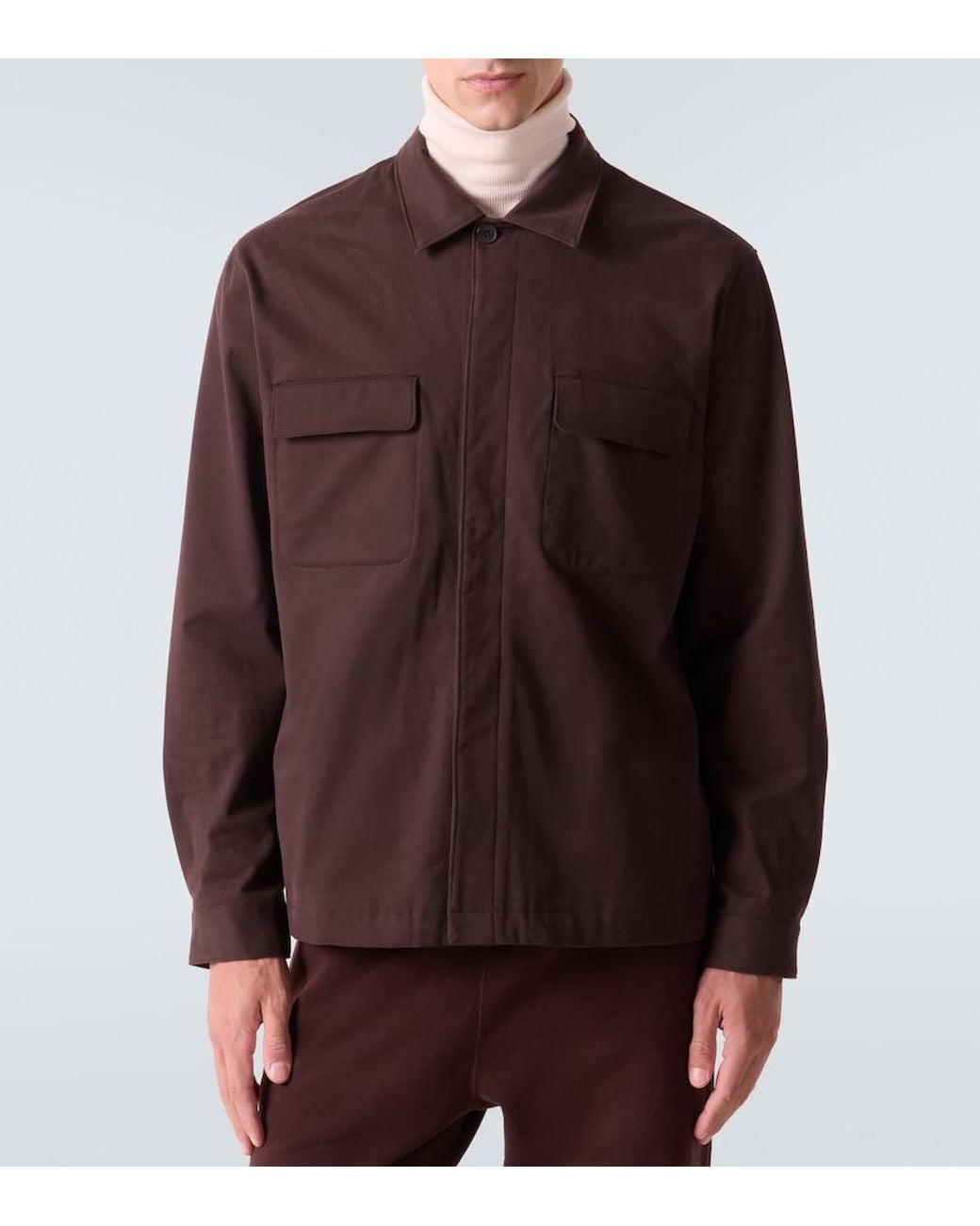 Sunspel Purple Cotton And Cashmere Overshirt for men
