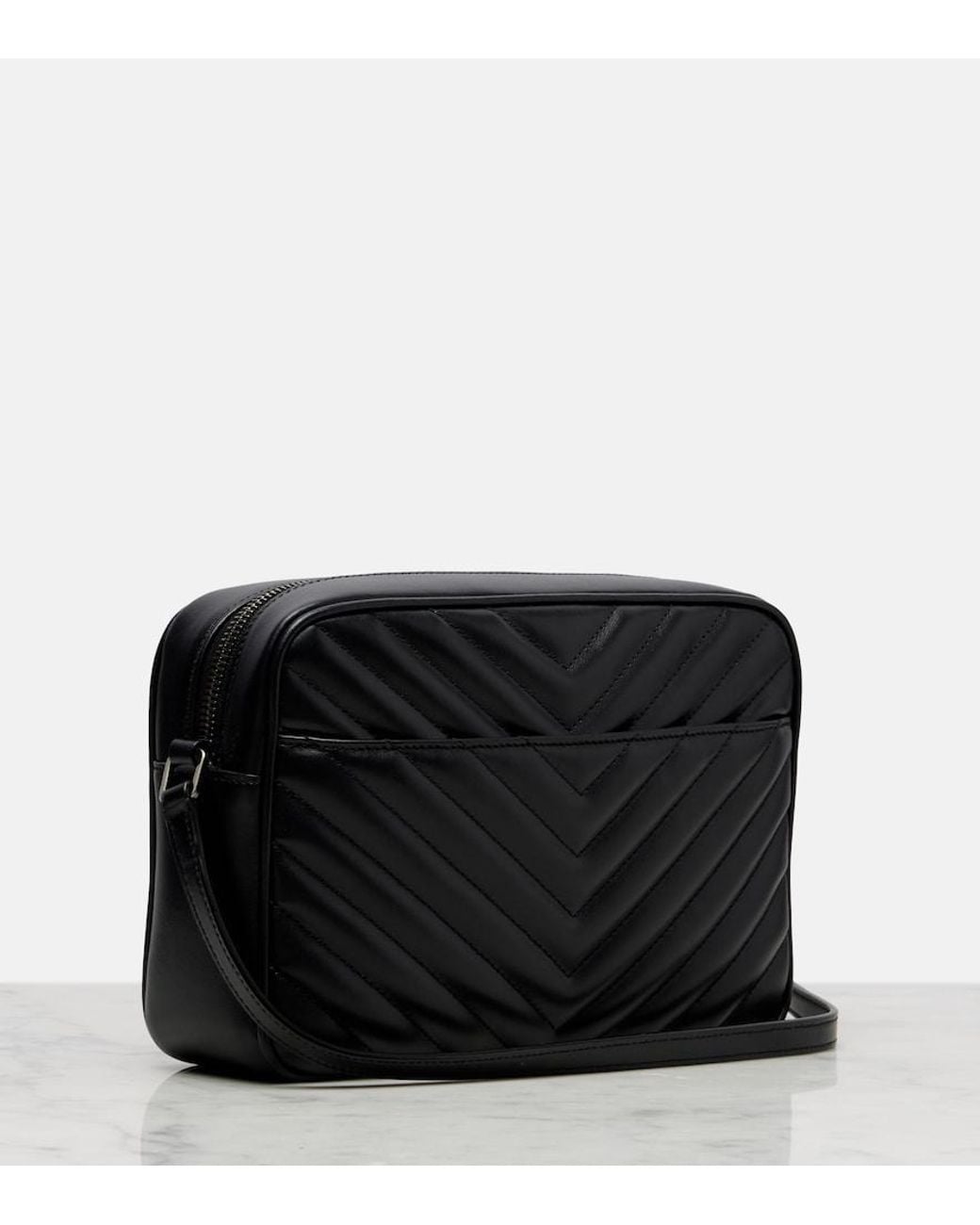 Saint Laurent Black Lou Quilted Leather Camera Bag