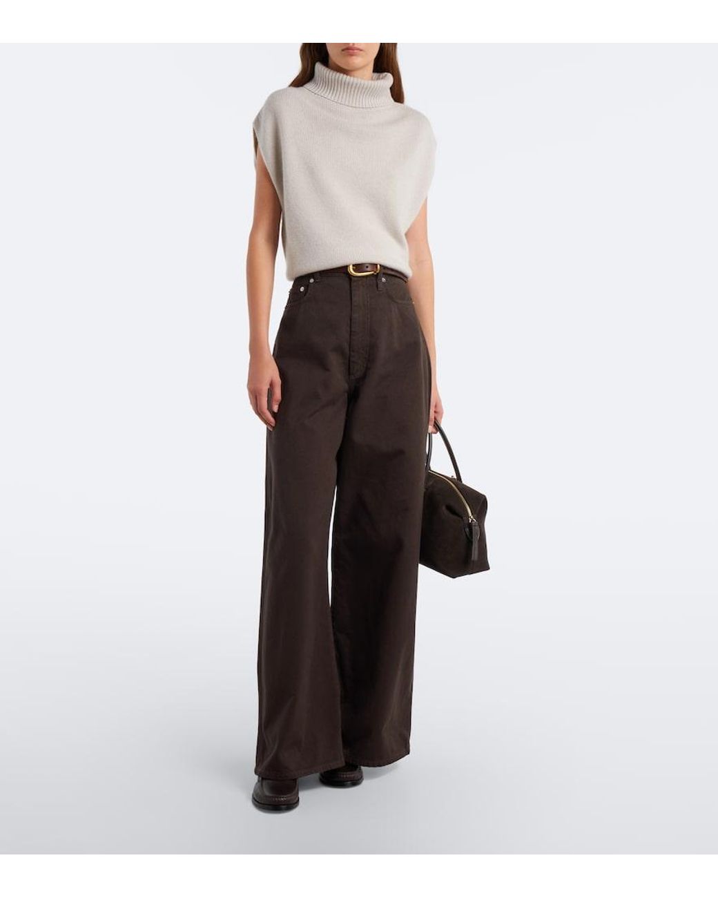 Jardin Des Orangers White Wool And Cashmere Turtleneck Sweater Vest