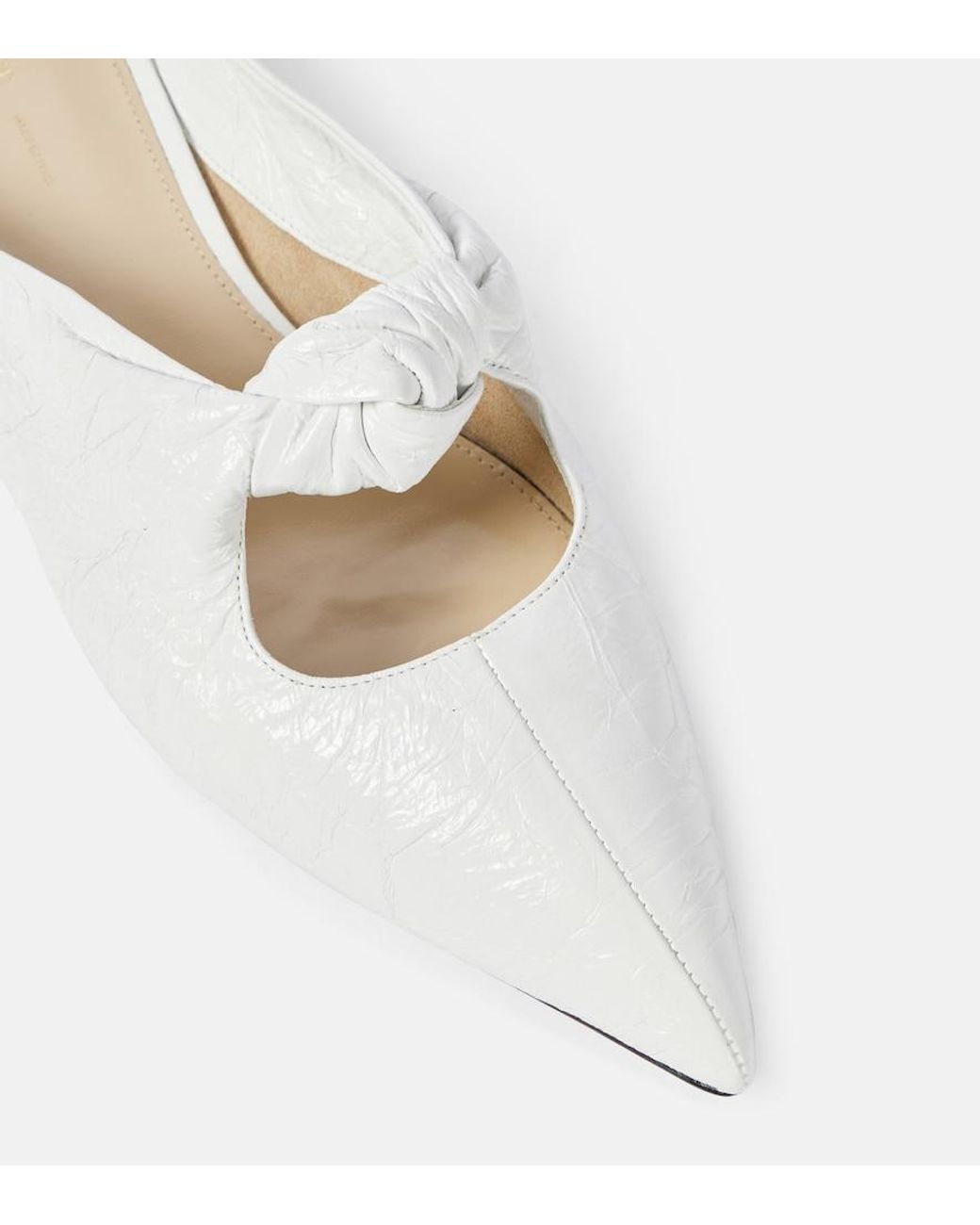 Khaite White Rowan Leather Flats