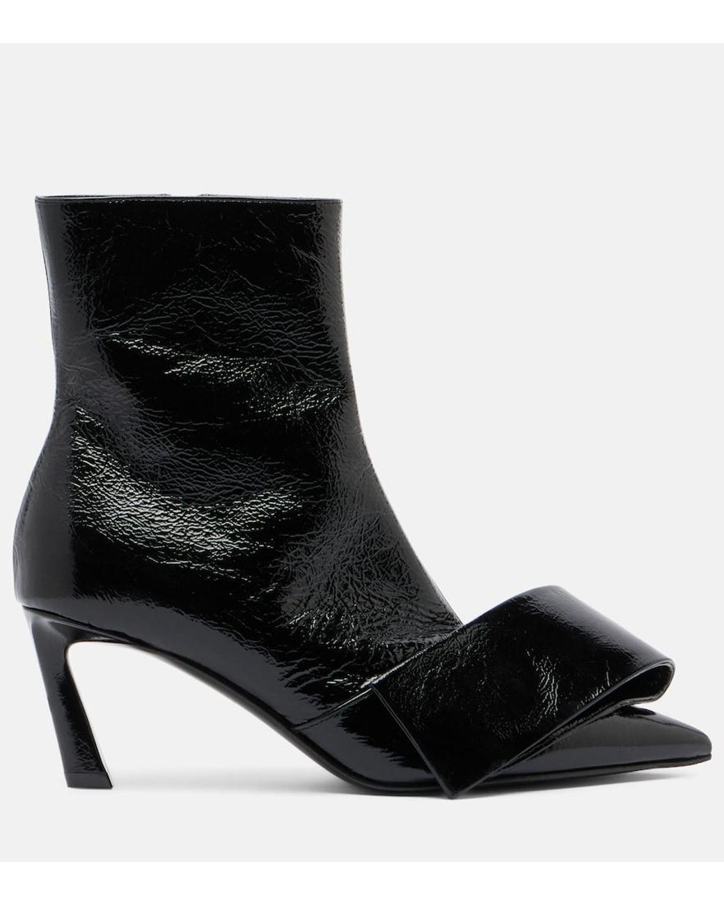 Givenchy Black Twisted Ribbon Leather Ankle Boots