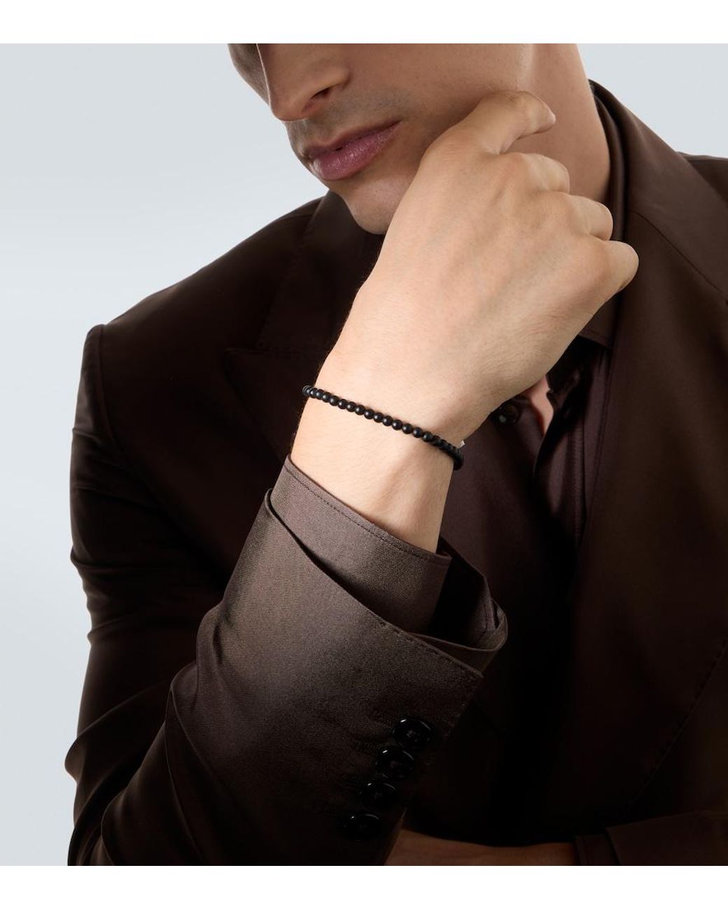 David Yurman Metallic Spiritual Beads Sterling Bracelet With Onyx for men