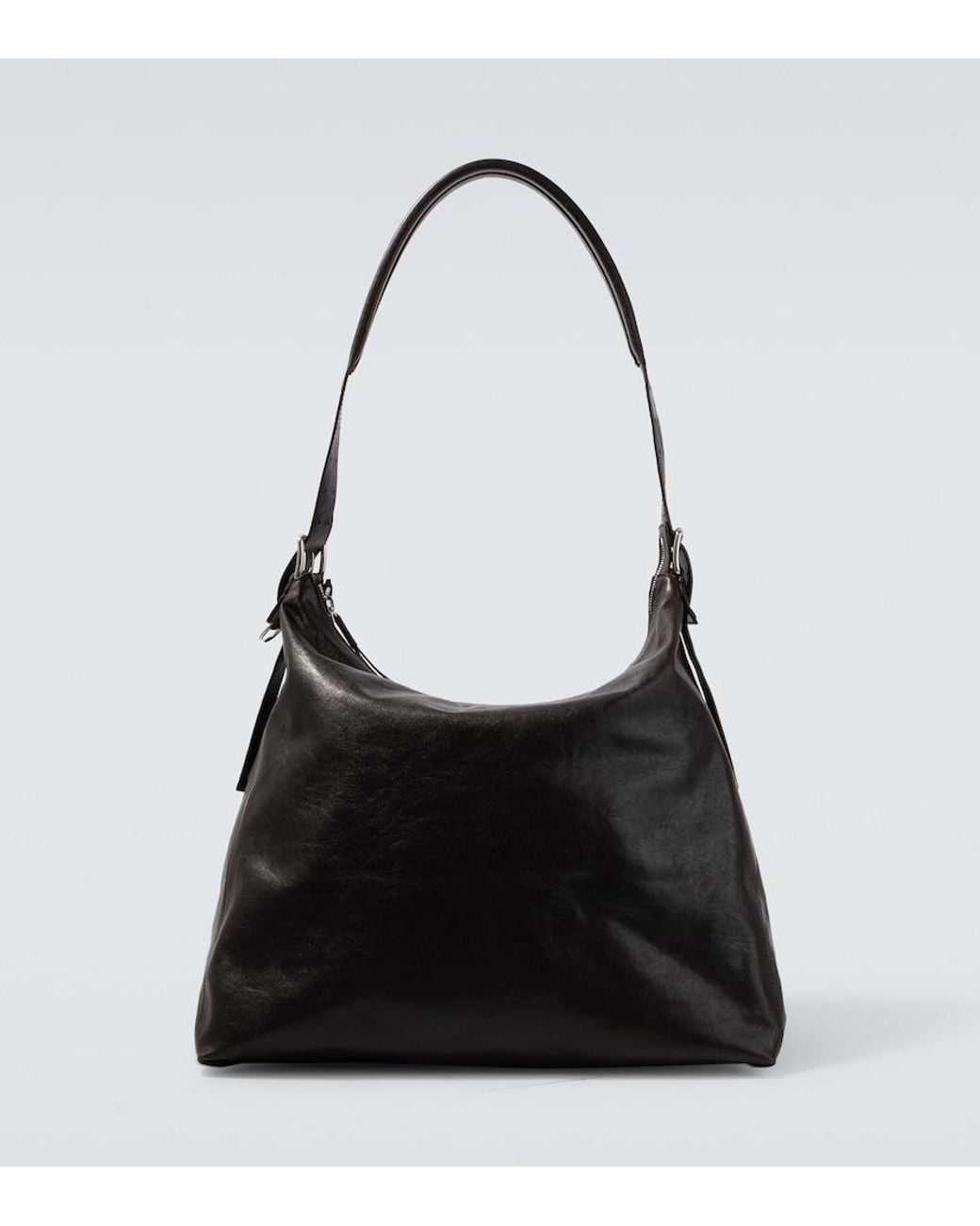Lemaire Black Belted Leather Shoulder Bag for men