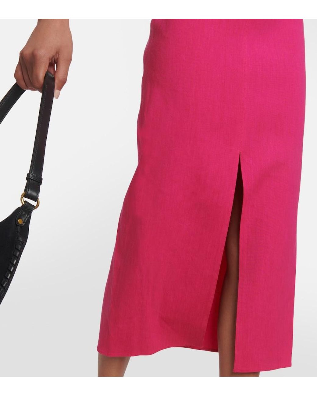 Isabel Marant Pink Stony Off-Shoulder Midi Dress
