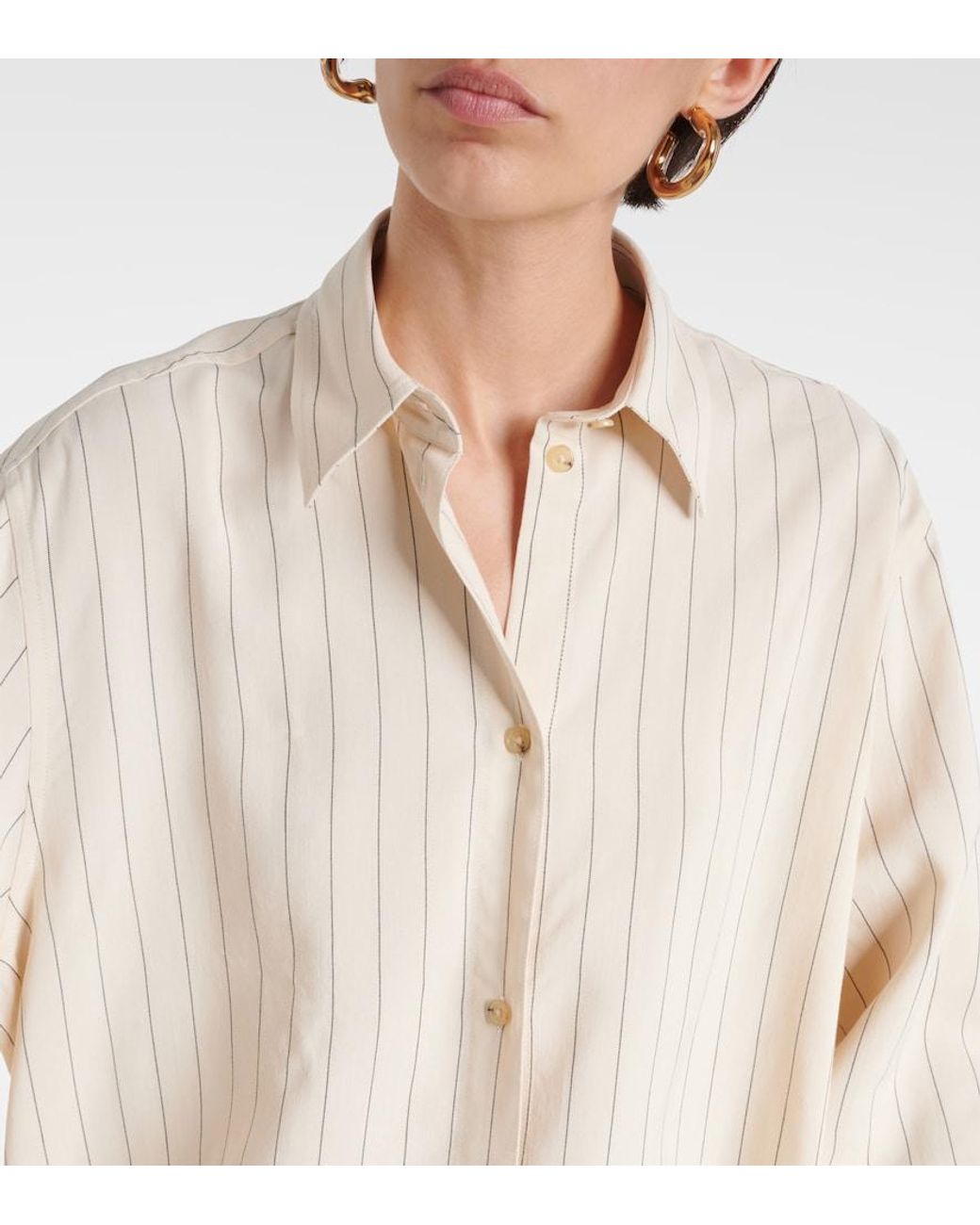 Totême  Natural Pinstriped Shirt