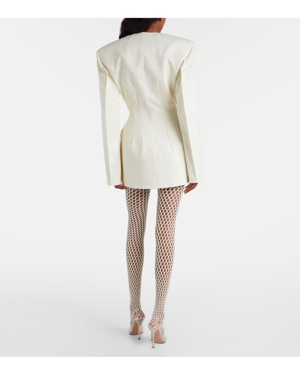 Wardrobe NYC White Rhw Web Wool-Blend Tights