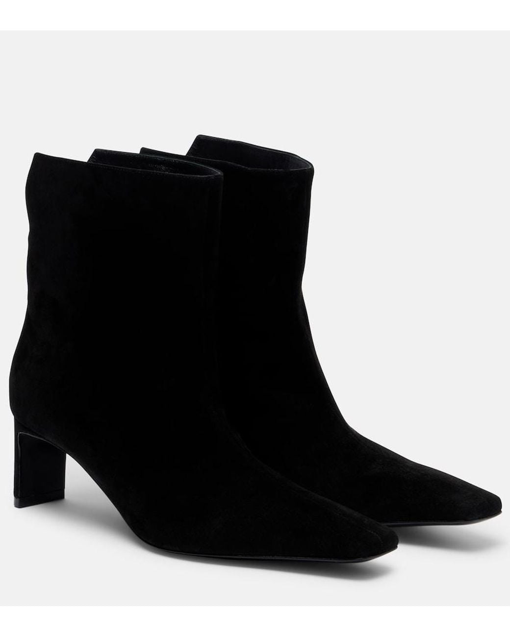 Khaite Black Ona 55 Suede Ankle Boots