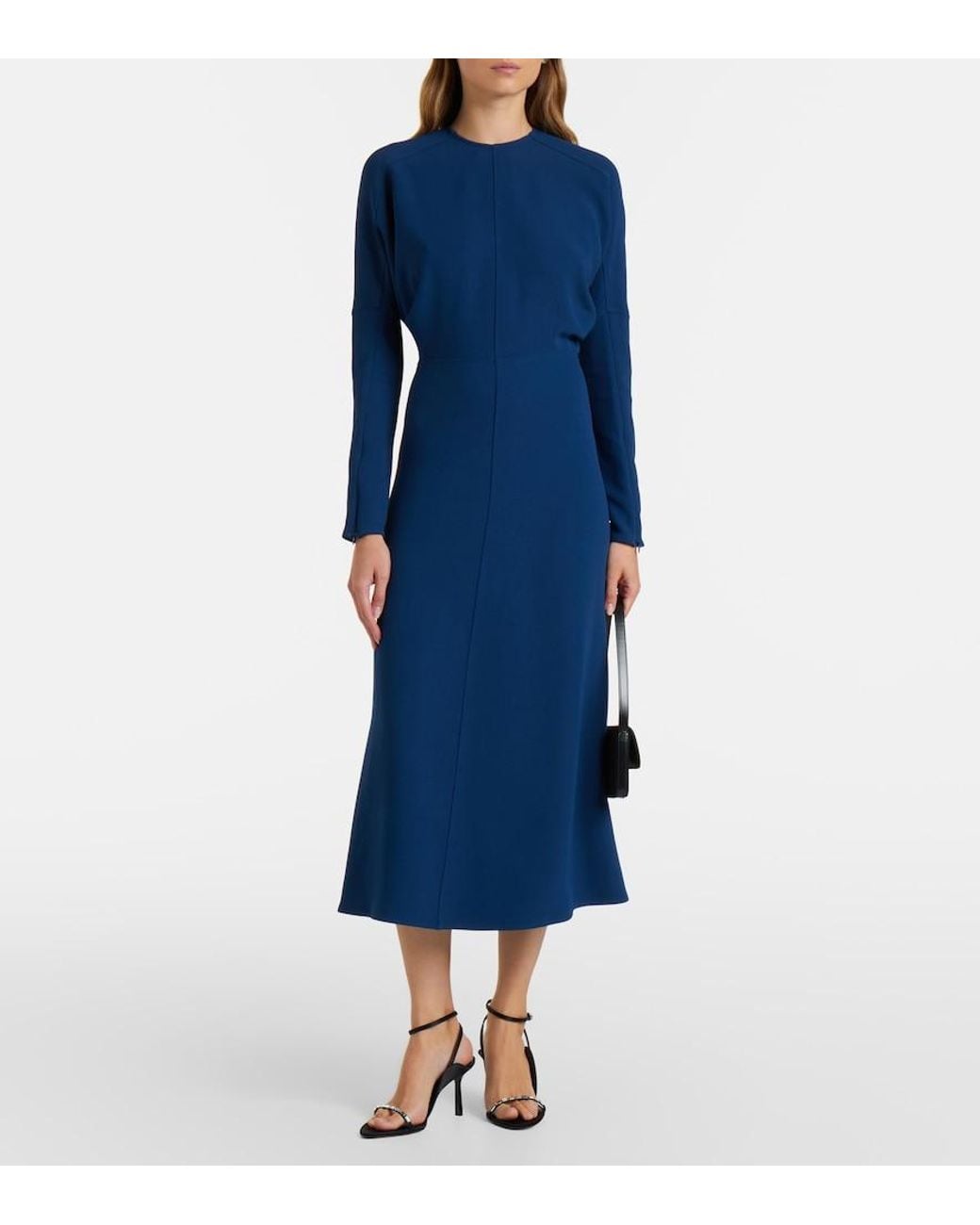 Victoria Beckham Blue Cady Midi Dress